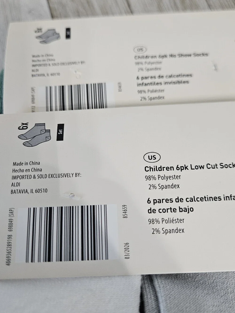 2 - 6 Packs Low Cut Socks Size M 6X Boys 8-10 Girls 7-8  No Show Socks by L&D Wh